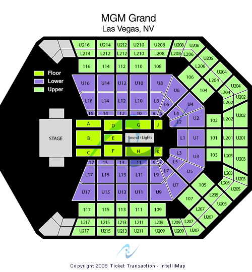MGM Grand Garden Arena Cirque du Soleil – Delirium Seating Chart