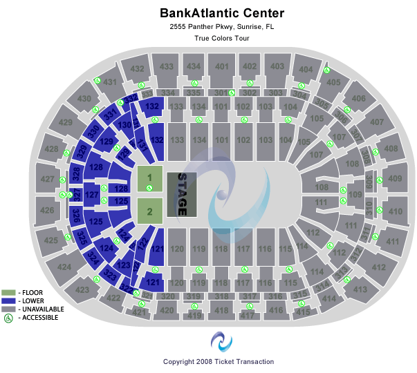 Amerant Bank Arena True Colors Tour Seating Chart