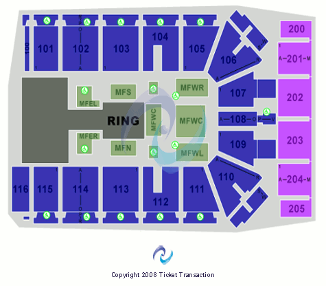 Tyson Events Center - Fleet Farm Arena WWE Seating Chart