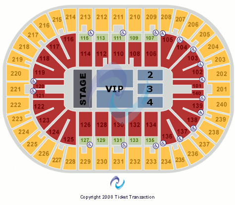Heritage Bank Center End Stage VIP Seating Chart
