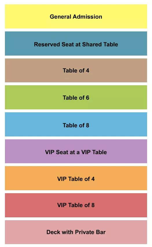 seating chart for 11th Street Cowboy Bar - GA/VIP/Table 2 - eventticketscenter.com