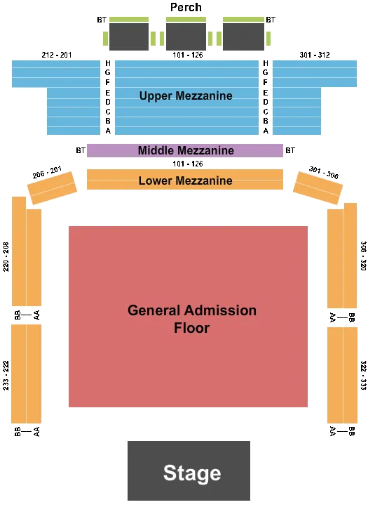 seating chart for GLC Live at 20 Monroe - Andy Grammar - eventticketscenter.com
