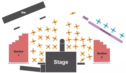 seating chart for 24 Oxford Cabaret at Virgin Hotels - Las Vegas - Cabaret - eventticketscenter.com