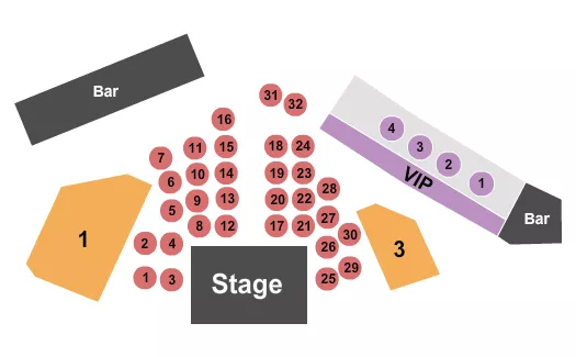 seating chart for 24 Oxford at Virgin Hotels - Las Vegas - Endstage Tables/VIP - eventticketscenter.com