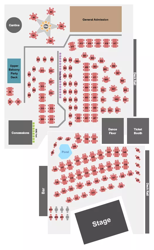 seating chart for 2920 Roadhouse Restaurant - Endstage 3 - eventticketscenter.com