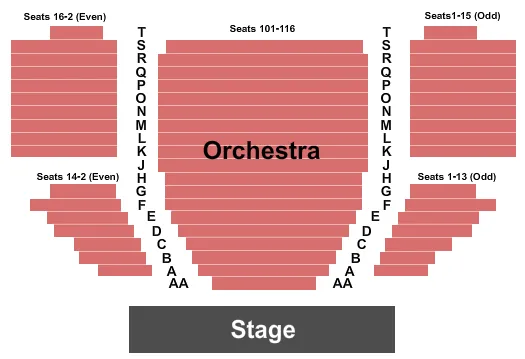seating chart for Stage 42 - New York - End Stage - eventticketscenter.com