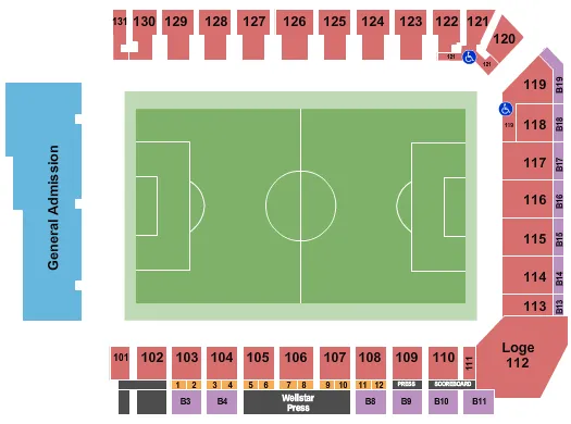 seating chart for Fifth Third Stadium - Soccer - eventticketscenter.com