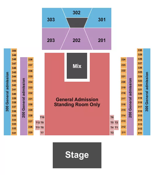 seating chart for 713 Music Hall - Endstage GA 3 - eventticketscenter.com