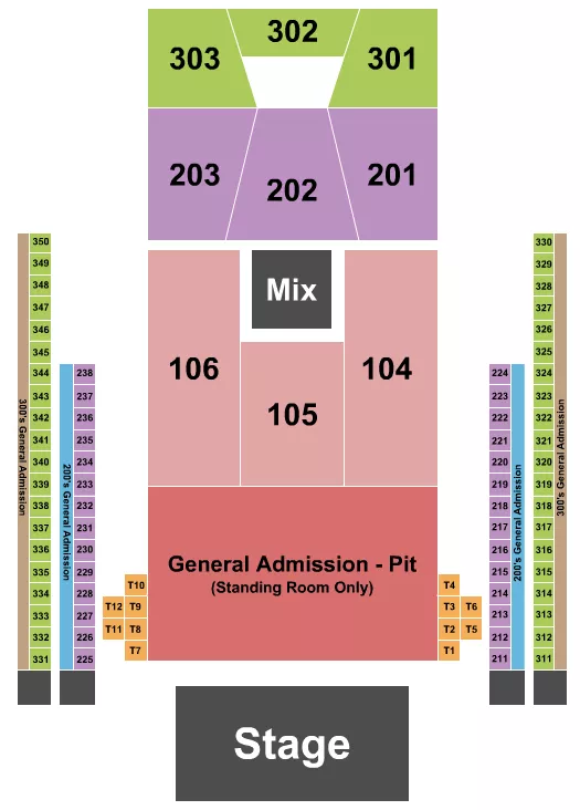 seating chart for 713 Music Hall - Endstage GA Pit - eventticketscenter.com