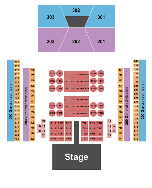 seating chart for 713 Music Hall - Endstage Tables w/ Catwalk - eventticketscenter.com