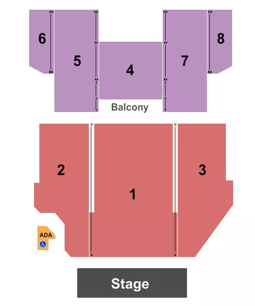 seating chart for 7th Street Theatre - Endstage - eventticketscenter.com