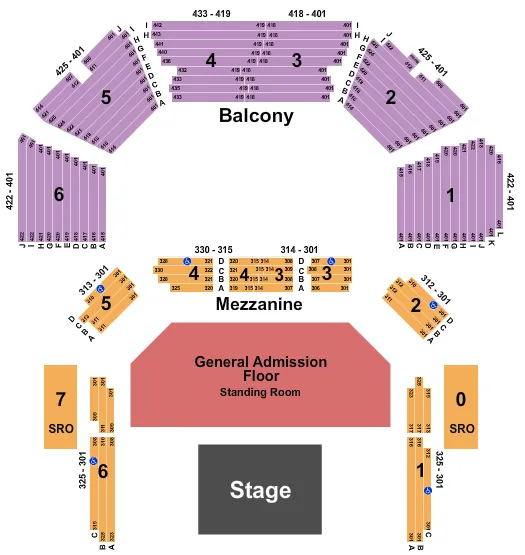 seating chart for ACL Live At The Moody Theater - GA Floor - eventticketscenter.com