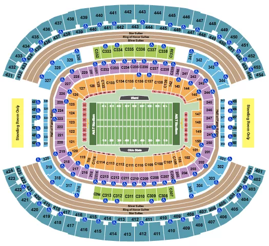 seating chart for AT&T Stadium - Football - Cotton Bowl - eventticketscenter.com