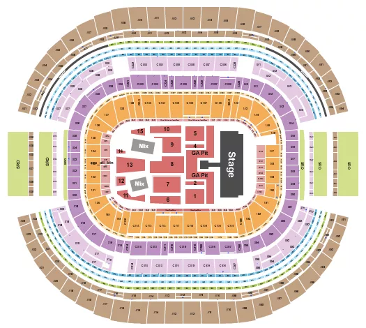 seating chart for AT&T Stadium - AC/DC - eventticketscenter.com