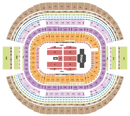 seating chart for AT&T Stadium - Billy Joel - eventticketscenter.com