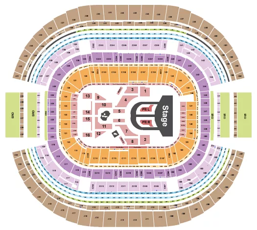seating chart for AT&T Stadium - Karol G - eventticketscenter.com