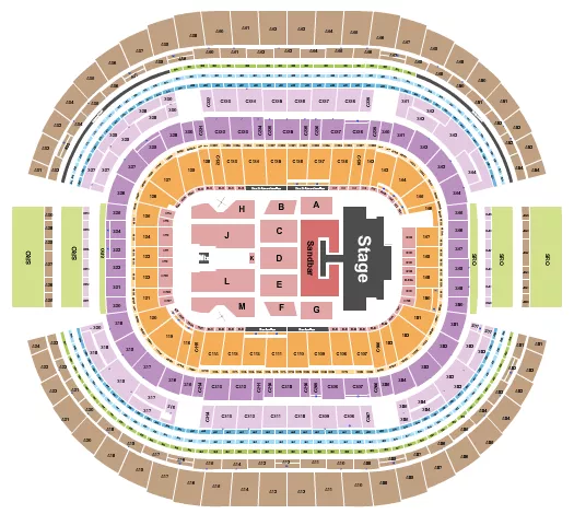 seating chart for AT&T Stadium - Kenny Chesney 2 - eventticketscenter.com