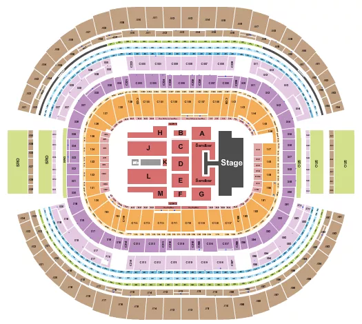 seating chart for AT&T Stadium - Kenny Chesney 2027 - eventticketscenter.com