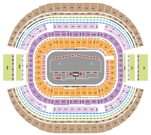 seating chart for AT&T Stadium - Kid Rock - eventticketscenter.com