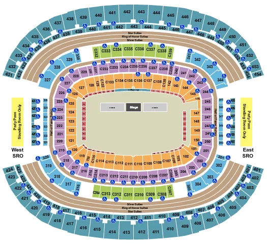 seating chart for AT&T Stadium - PBR 3 - eventticketscenter.com