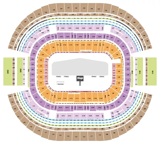 seating chart for AT&T Stadium - PBR 4 - eventticketscenter.com