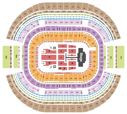 seating chart for AT&T Stadium - Post Malone - eventticketscenter.com