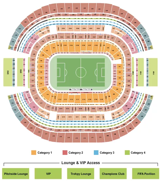 seating chart for AT&T Stadium - Soccer WC Category - eventticketscenter.com