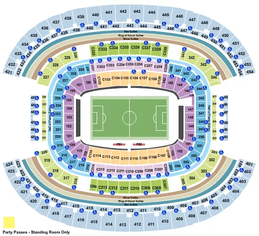 seating chart for AT&T Stadium - Soccer - eventticketscenter.com