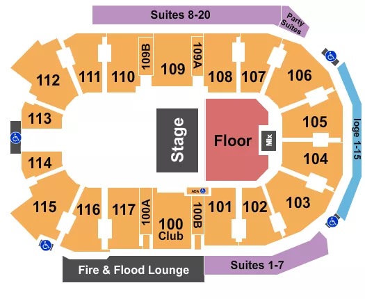seating chart for Abbotsford Centre - Halfhouse 3 - eventticketscenter.com