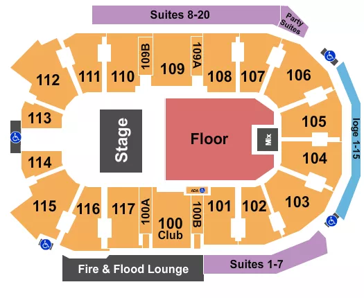 seating chart for Abbotsford Centre - Halfhouse 4 - eventticketscenter.com