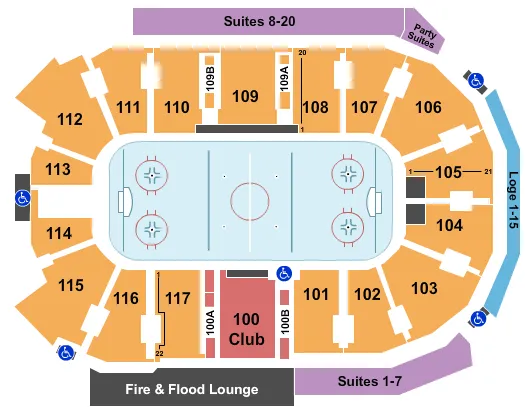 seating chart for Abbotsford Centre - Hockey - eventticketscenter.com