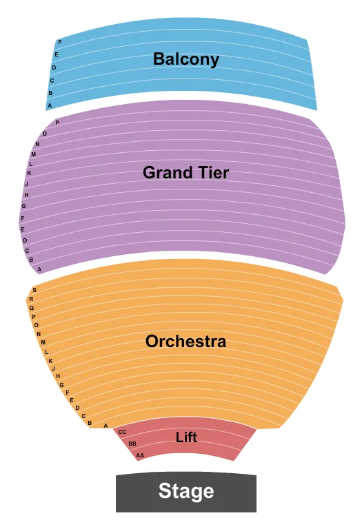 seating chart for Abraham Chavez Theatre - Endstage - eventticketscenter.com