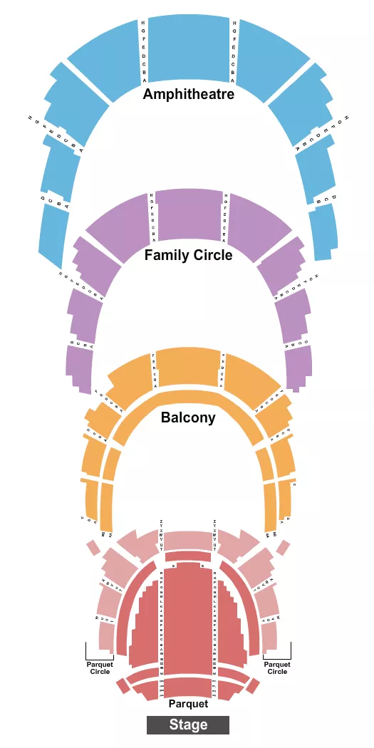seating chart for Academy Of Music - PA - Endstage 3 - eventticketscenter.com