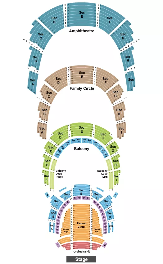 seating chart for Academy Of Music - PA - Endstage - eventticketscenter.com