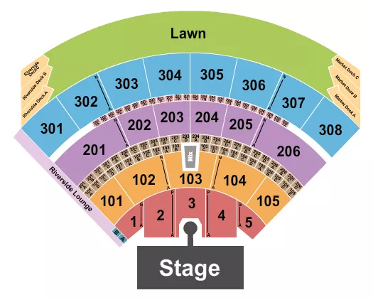 seating chart for Acrisure Amphitheater - Endstage with Catwalk - eventticketscenter.com