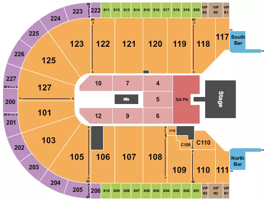 seating chart for Acrisure Arena - Creed - eventticketscenter.com