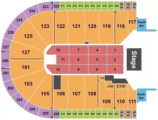seating chart for Acrisure Arena - Duran Duran - eventticketscenter.com