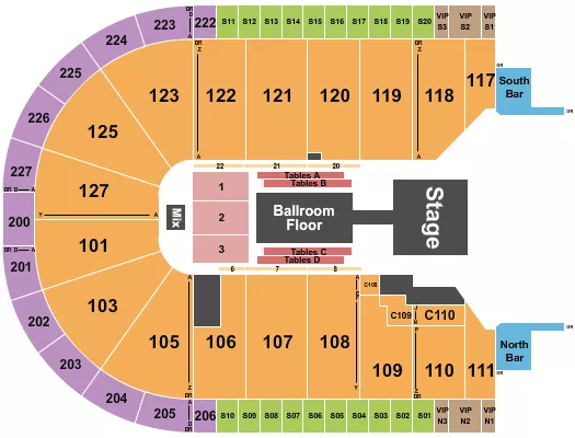 seating chart for Acrisure Arena - DWTS Con - eventticketscenter.com