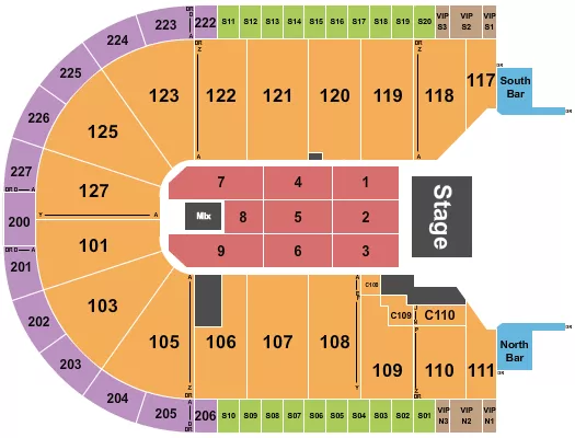 seating chart for Acrisure Arena - Endstage RSV - eventticketscenter.com