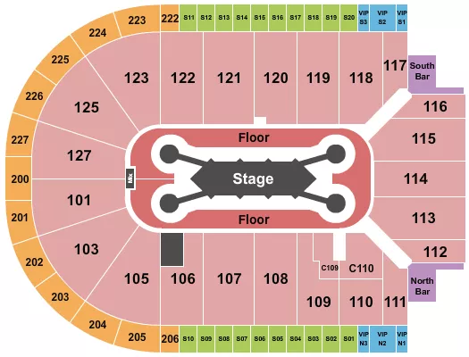 seating chart for Acrisure Arena - Feid - eventticketscenter.com