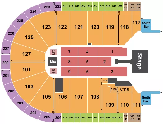 seating chart for Acrisure Arena - Jonas Brothers - eventticketscenter.com