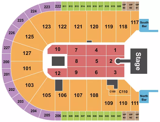 seating chart for Acrisure Arena - Kali Uchis - eventticketscenter.com