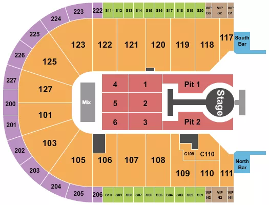 seating chart for Acrisure Arena - Peso Pluma - eventticketscenter.com