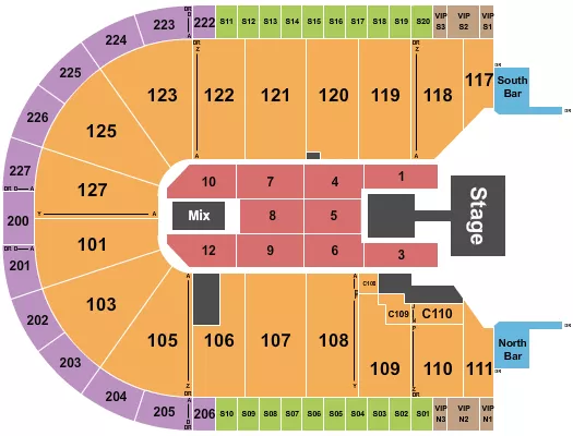 seating chart for Acrisure Arena - Peso Pluma - eventticketscenter.com