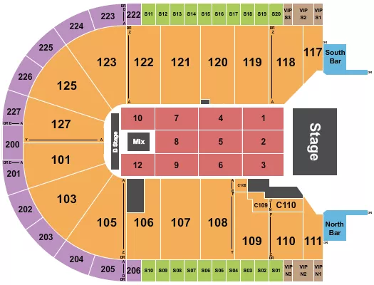 seating chart for Acrisure Arena - Ricardo Arjona - eventticketscenter.com
