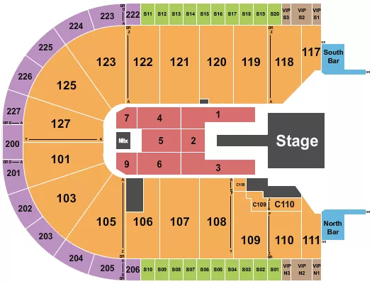 seating chart for Acrisure Arena - Shakira - eventticketscenter.com