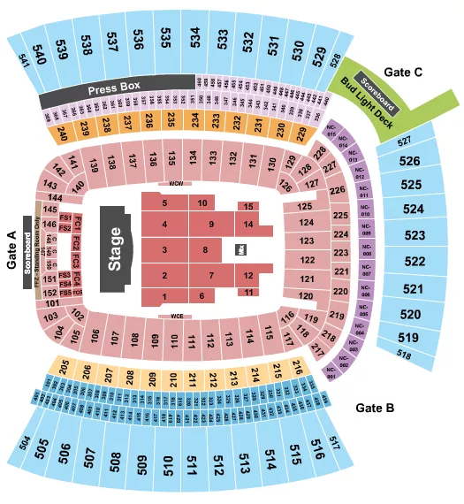 seating chart for Acrisure Stadium - Bruno Mars - eventticketscenter.com