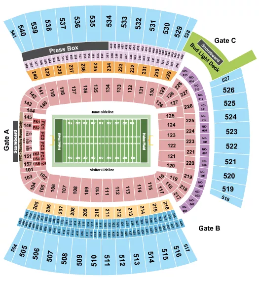 Jacksonville Jaguars Interactive Seating Chart with Seat Views