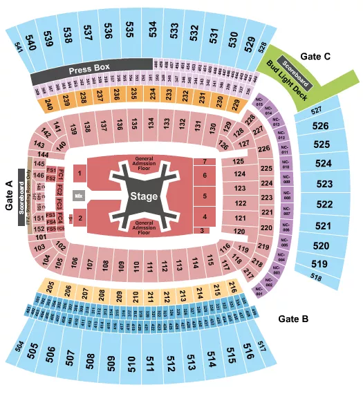 seating chart for Acrisure Stadium - Luke Combs - eventticketscenter.com