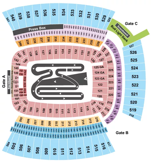 seating chart for Acrisure Stadium - Open Floor - eventticketscenter.com